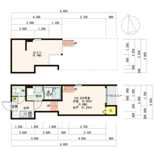 ニューサンライズ【2階】の間取り