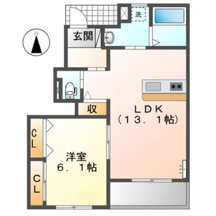グランピュア東海【1階】の間取り