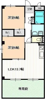 セラフィ西原【1階】の間取り