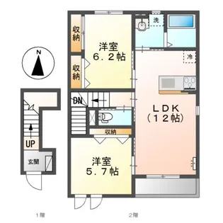 ベッテル当知【2階】の間取り