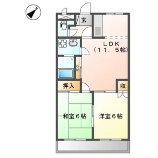 グランデール フジミ【3階】の間取り