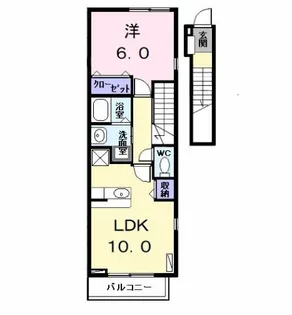 クレメント花塚【2階】の間取り
