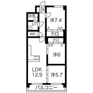 鴻ノ巣ヒルズビル【5階】の間取り