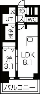 ファステート名古屋駅前ドリーム【11階】の間取り