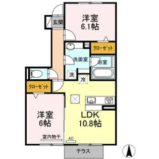 ベルネージュⅡ【102号室】の間取り