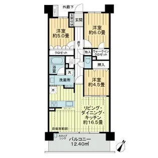 ライオンズ鳴子グランヒルフォート【6階】の間取り