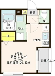 ハーモニーテラス八田Ⅲ【1階】の間取り