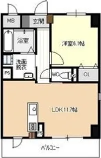 ロイヤル山王【0401号室】の間取り