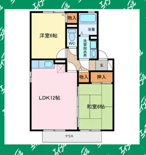 クレストコート富木島【1階】の間取り