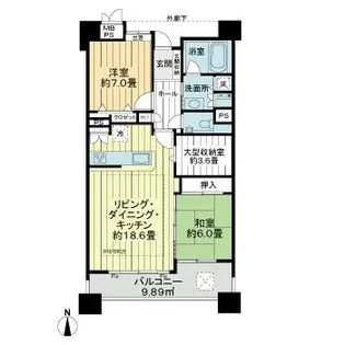 ライオンズシティ栄【7階】の間取り