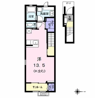グレース シャトレ 二番【2階】の間取り