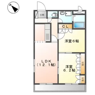 フローラかじま【2階】の間取り