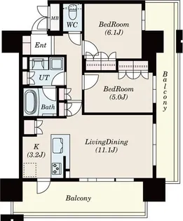 ローレルタワー名古屋栄【6階】の間取り