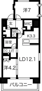 ミュプレ上前津【11階】の間取り