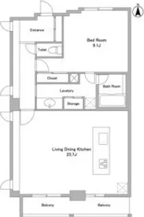 アプリーレ久屋大通公園【14階】の間取り