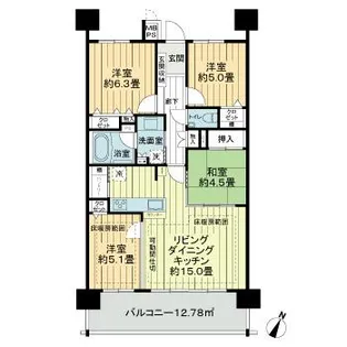 ライオンズ刈谷グラシアフォート【7階】の間取り