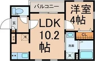 Cassina【102号室】の間取り