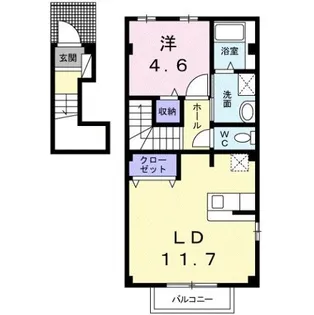 キャトル・キャトル【2階】の間取り