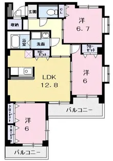 アーバンヒルズ一ツ木【1階】の間取り