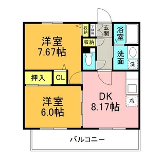 パークスクエア21【102号室】の間取り
