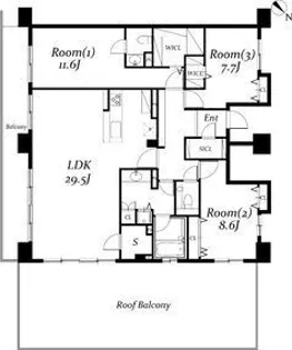 ロイヤルパークス千種【9階】の間取り