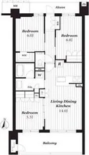 サンメゾン千種公園東【6階】の間取り