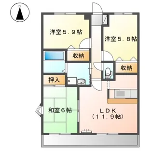ヒルズ牧の池【2階】の間取り