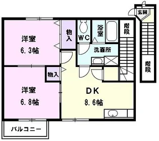 T’sスクエア【2階】の間取り