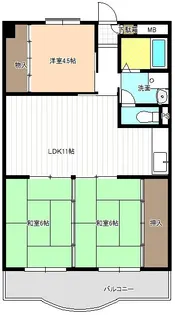 光ハイツ【4階】の間取り
