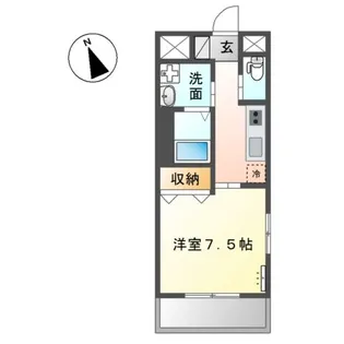 ジュネス市場木【201号室】の間取り