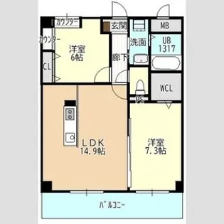 ディアコートK【0302号室】の間取り