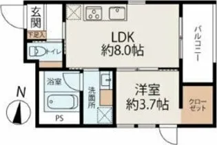 WELLNEST ROOM 名駅南【102号室】の間取り