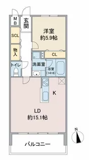ラトゥール代官町WEST【1102号室】の間取り