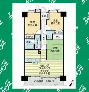 ライオンズマンション一社東【2階】の間取り