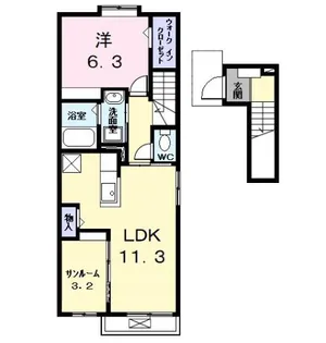 コートハイムKⅡ【2階】の間取り