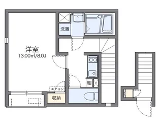 レオネクスト弁天【201号室】の間取り