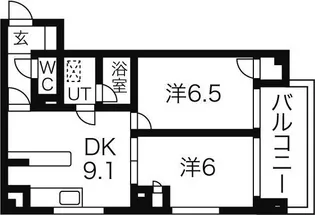 ガーディアン千代田【902号室】の間取り