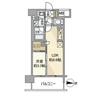 プレサンスレイズ茶屋ヶ坂【4階】の間取り
