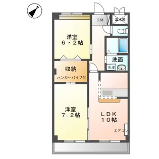 ボン・シュヴァル(BON CHEVAL)【2階】の間取り