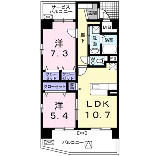 キャトルセゾン代官町【6階】の間取り