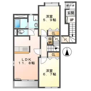 St.Lily S棟【2階】の間取り