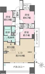ザ・パークハウス名古屋(A棟)【17階】の間取り