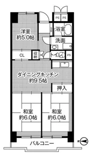ビレッジハウス木場タワー1号棟【0506号室】の間取り