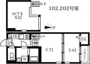 アイワイコート名城公園【2階】の間取り