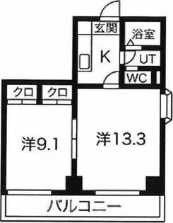 ヒルトップハウス【6階】の間取り