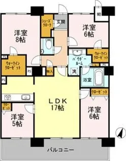 ロイヤルパークスERささしま SOUTH【18階】の間取り