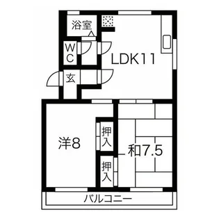 箕ノ手ハイツA【1階】の間取り