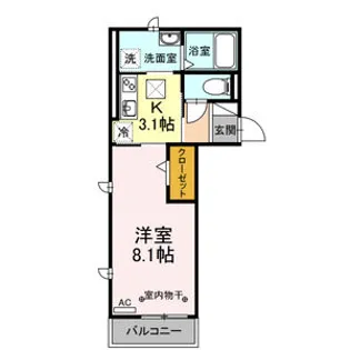 レジデンス大府駅クロス【1階】の間取り