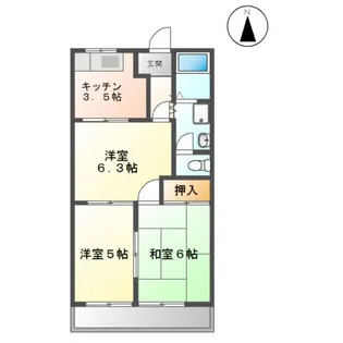 エクセルリバーサイドA棟【2階】の間取り