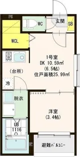 リバーガーデン中村中町【3階】の間取り